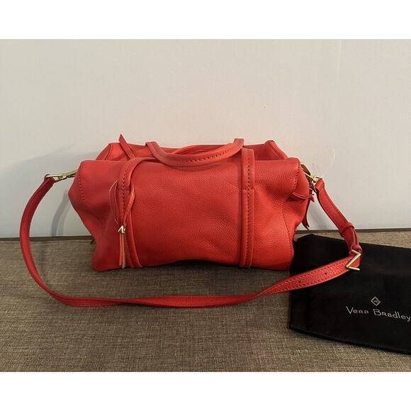 Vera Bradley Handbags - Vera Bradley Leather Satchel Bag Red Canyon Sunset Mallory- MSRP $248~NEW